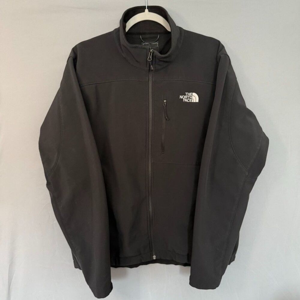 THE NORTH FACE Men's Large Solid Black Full Zip Jacket Light Winter Coat Size L